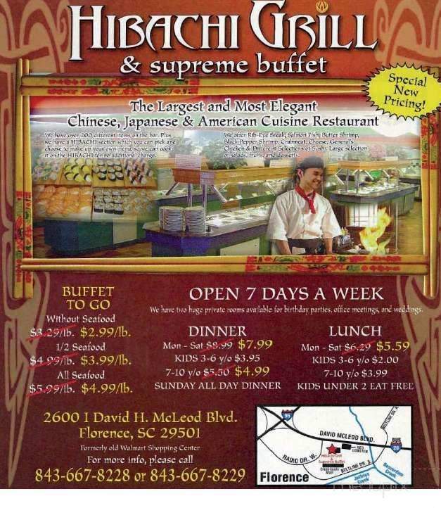 Hibachi Grill & Supreme Buffet - Florence, SC menu_pic