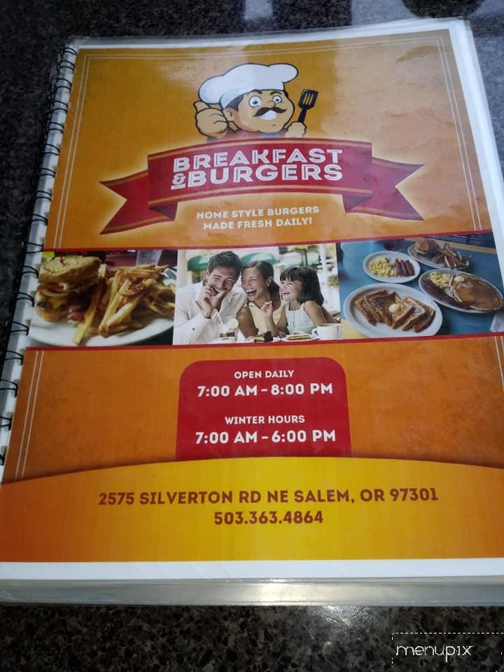 Breakfast And Burgers - Salem, OR menu_pic