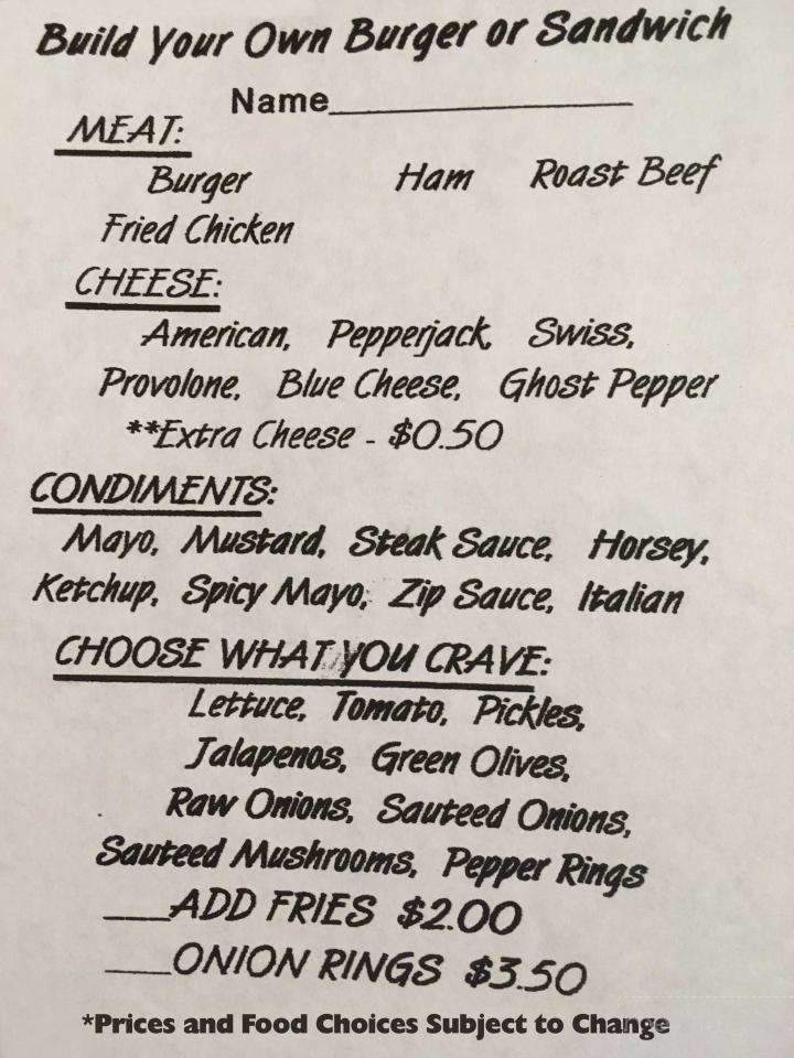 The Point - Newport, MI menu_pic