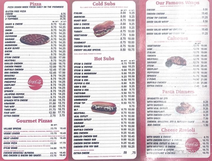 Cherry Village Pizza Restaurant - Hampstead, NH menu_pic