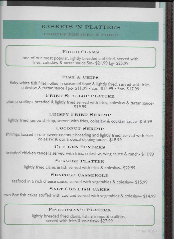 The Fisherman Restaurant - Shediac, NB menu_pic