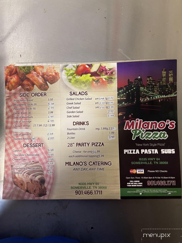 Milano's Pizza - Somerville, TN menu_pic