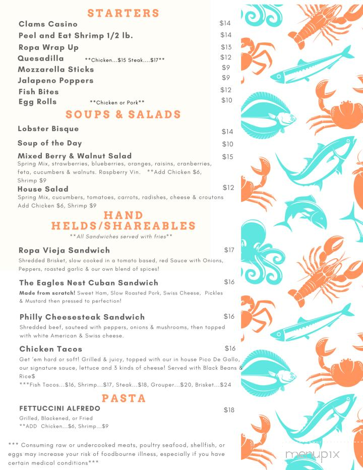 The Eagle's Nest Restaurant - Bokeelia, FL menu_pic