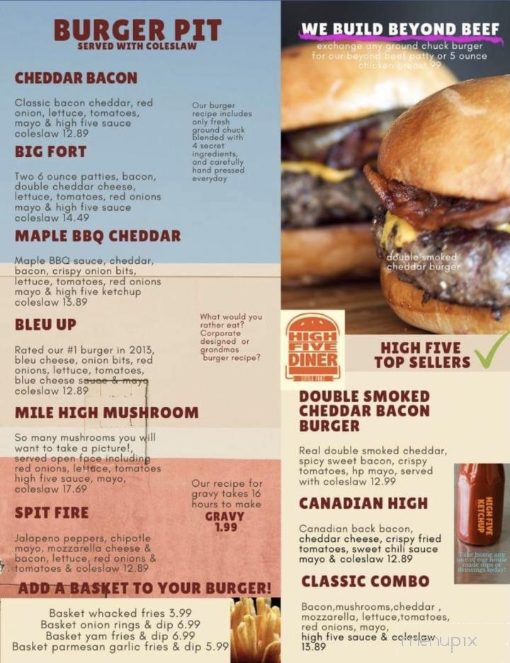 High Five Diner - Little Fort, BC menu_pic