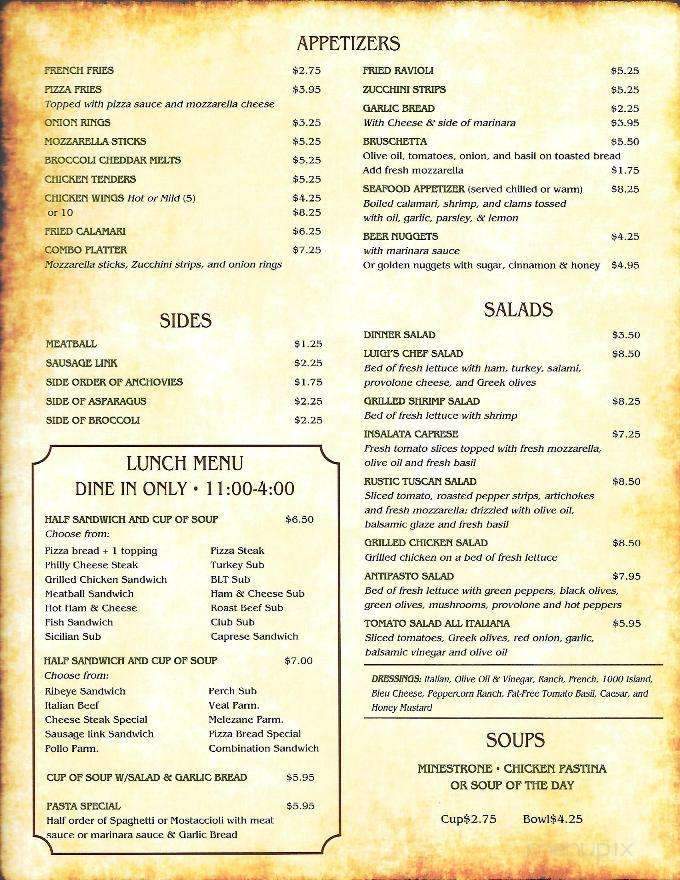 Luigi's Italian Resturant - Two Rivers, WI menu_pic
