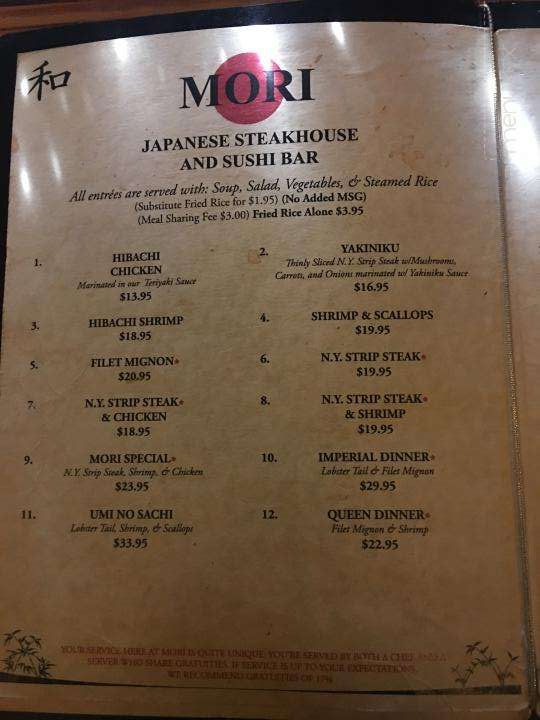 Mori Japanese Steakhouse - Valdosta, GA