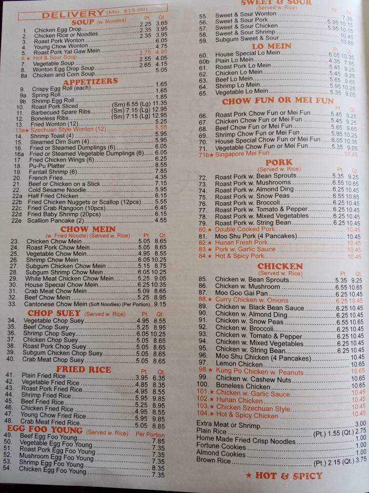 Menu of chan s chinese food takeout in iselin nj 08830