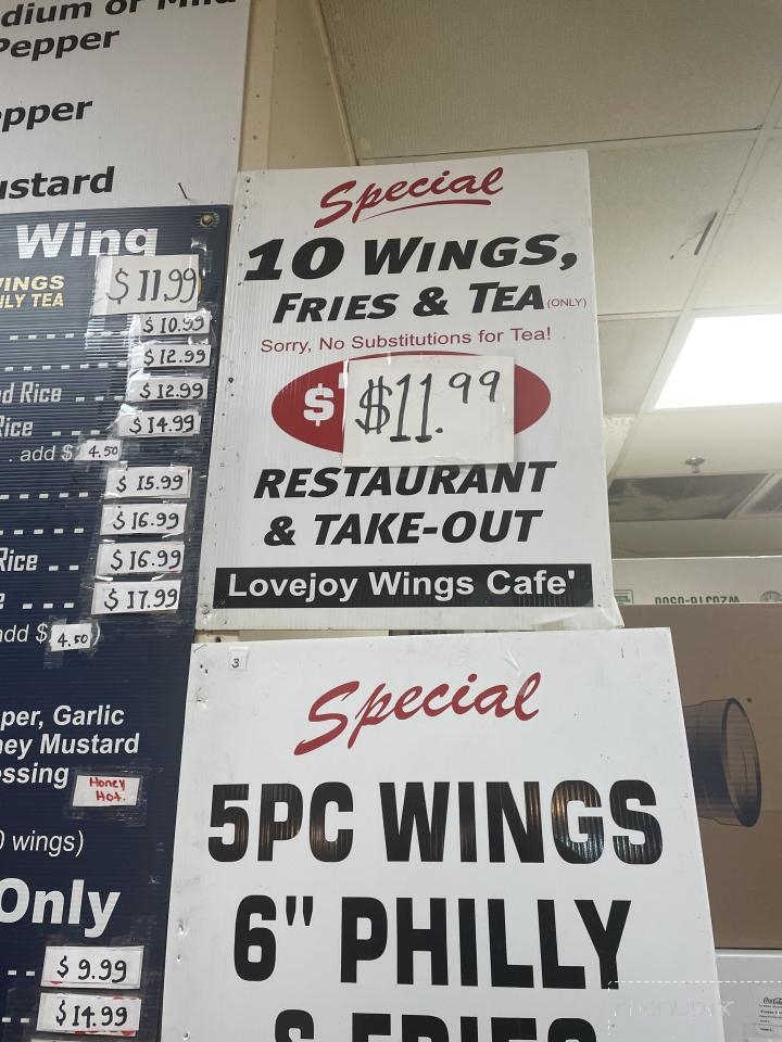 Lovejoy Wings Cafe - Hampton, GA menu_pic