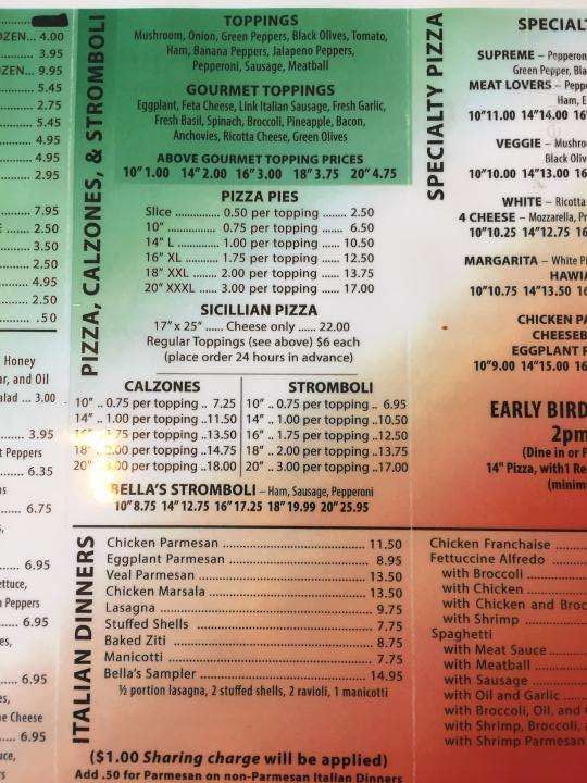 Bella's Pizzeria - Fort Myers, FL menu_pic