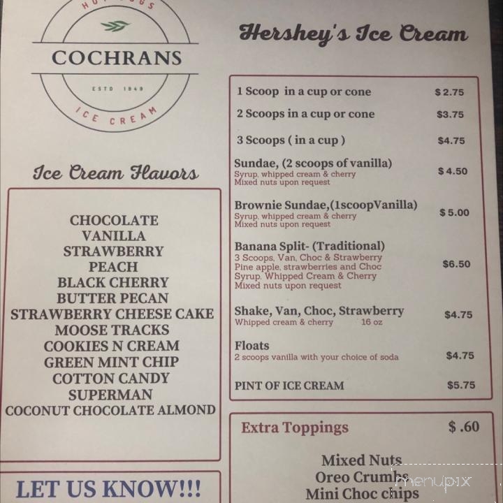 R D Cochran Store - Greenville, SC menu_pic