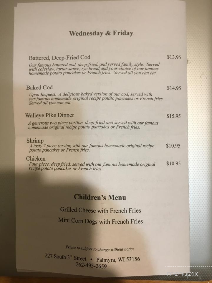 Nite Cap Inn - Palmyra, WI menu_pic