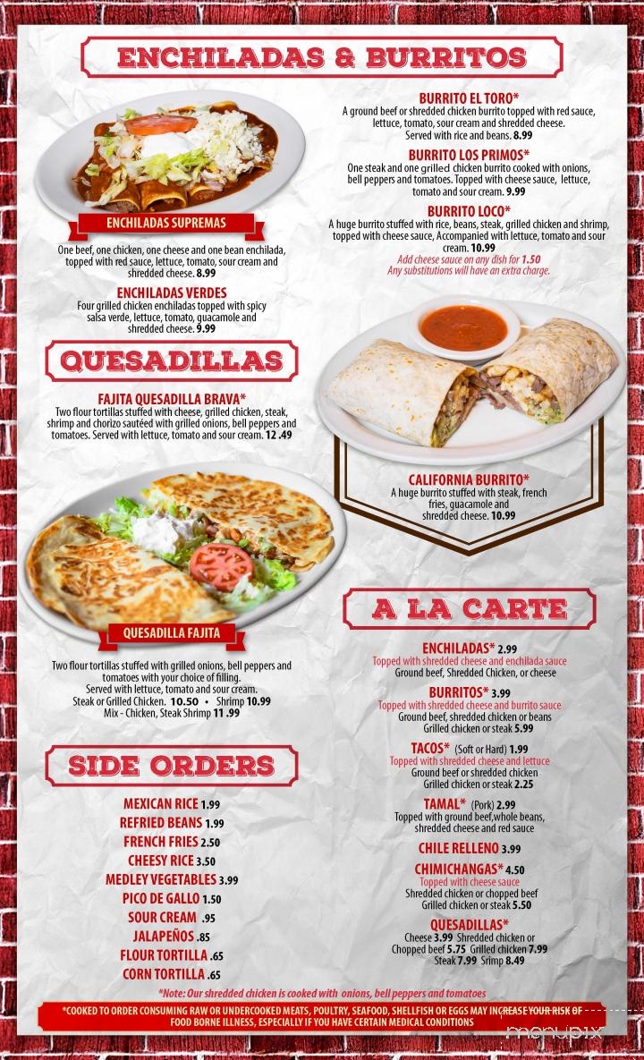 El Toro De Don Jose Mexican Restaurant - Clarksville, TN menu_pic