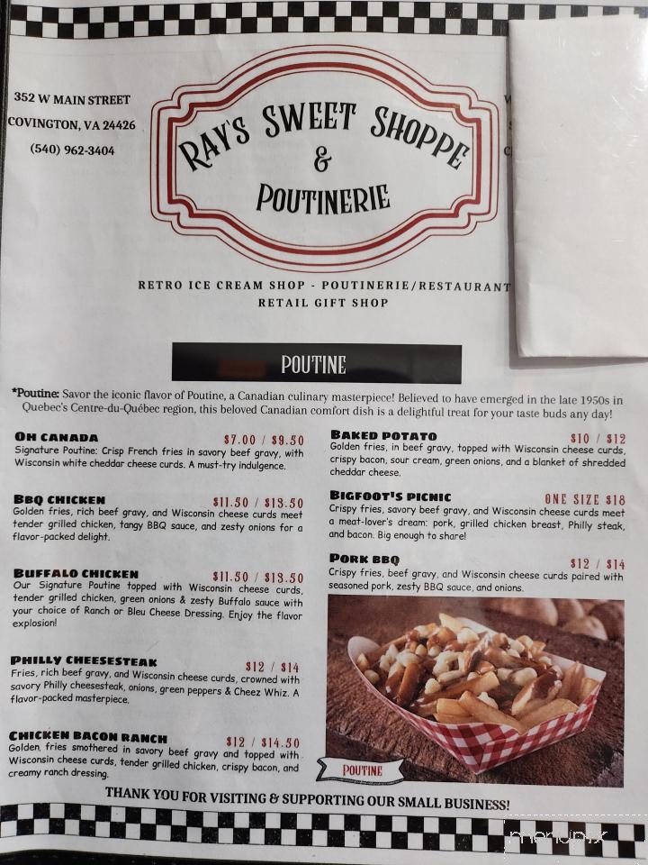 Ray's Sweet Shoppe & Poutinerie - Covington, VA