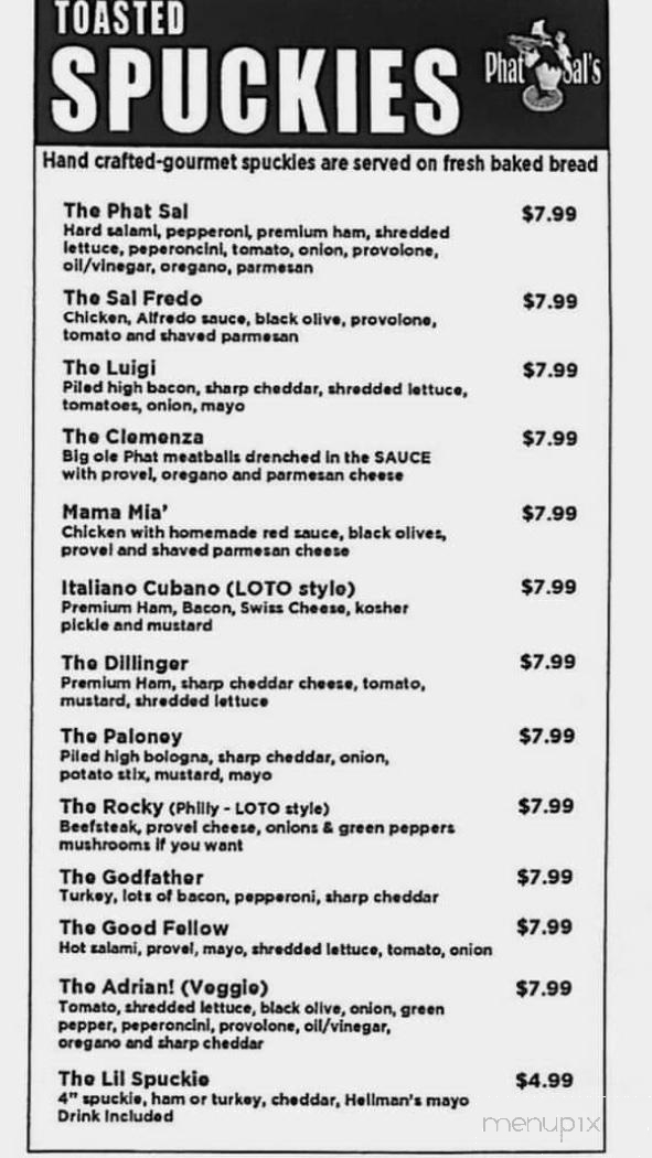 Phat Sals - Lake Ozark, MO menu_pic