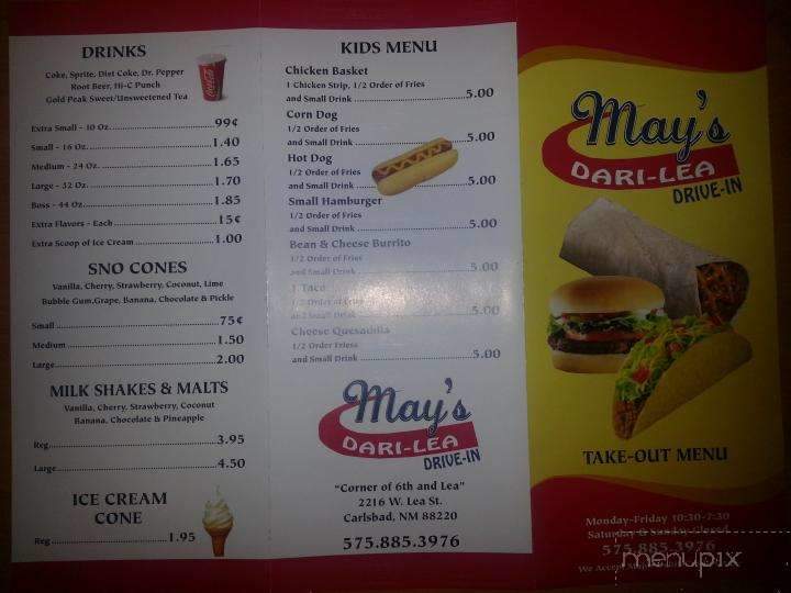 Dari-Lea Drive In - Carlsbad, NM menu_pic