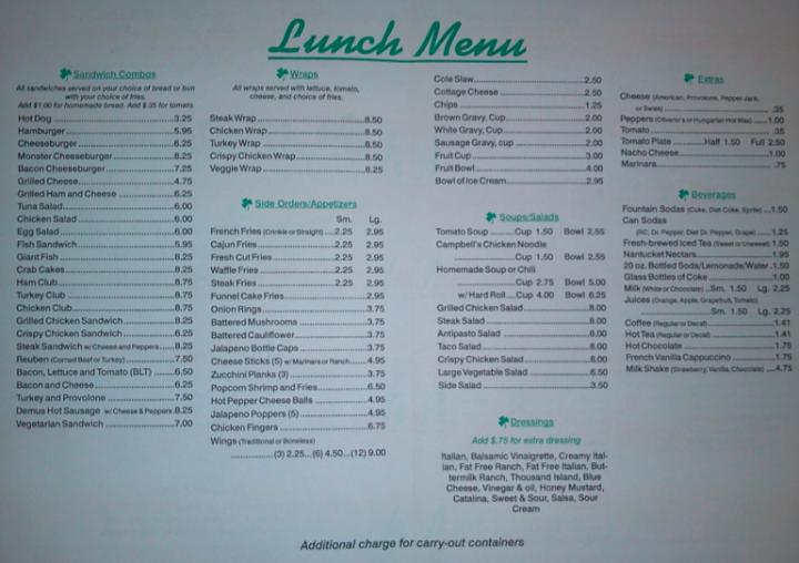 McAteers - Fairmont, WV menu_pic