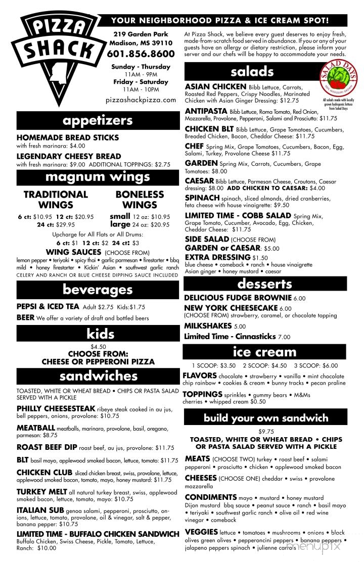 Pizza Shack - Madison, MS menu_pic