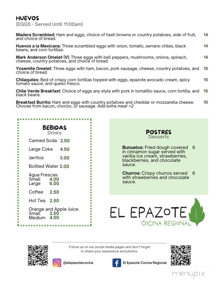 El Epazote Cocina Regional - Madera, CA