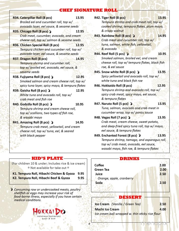 Hokkaido Sushi & Grill - Wisconsin Rapids, WI menu_pic
