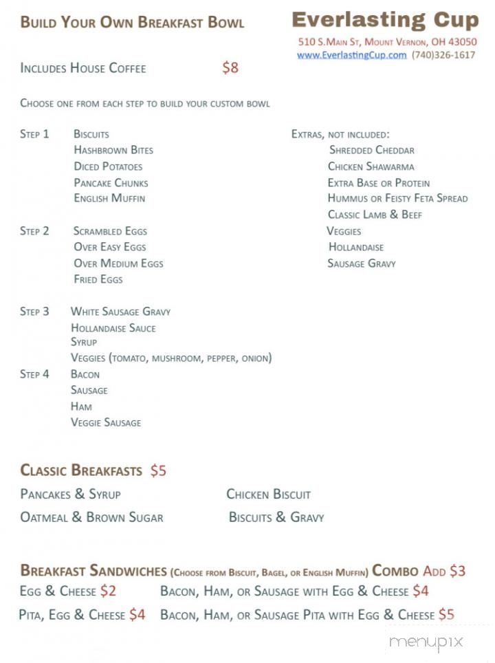 Everlasting Cup - Mount Vernon, OH menu_pic