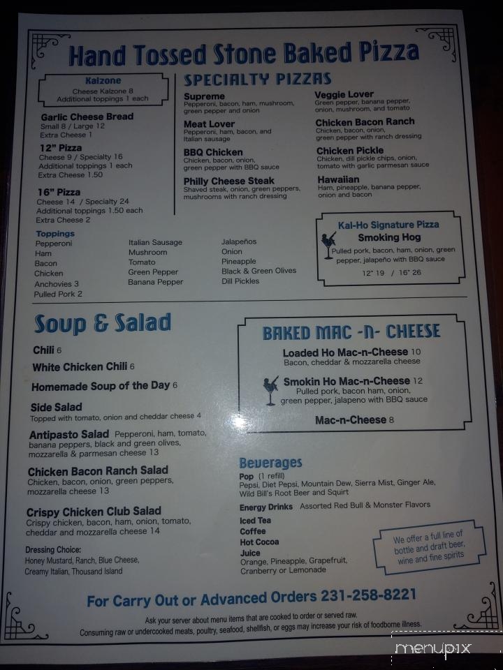 Kal-Ho Lounge - Kalkaska, MI menu_pic