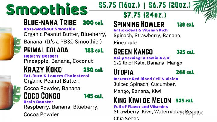 Primal Juice and Smoothies - San Antonio, TX menu_pic
