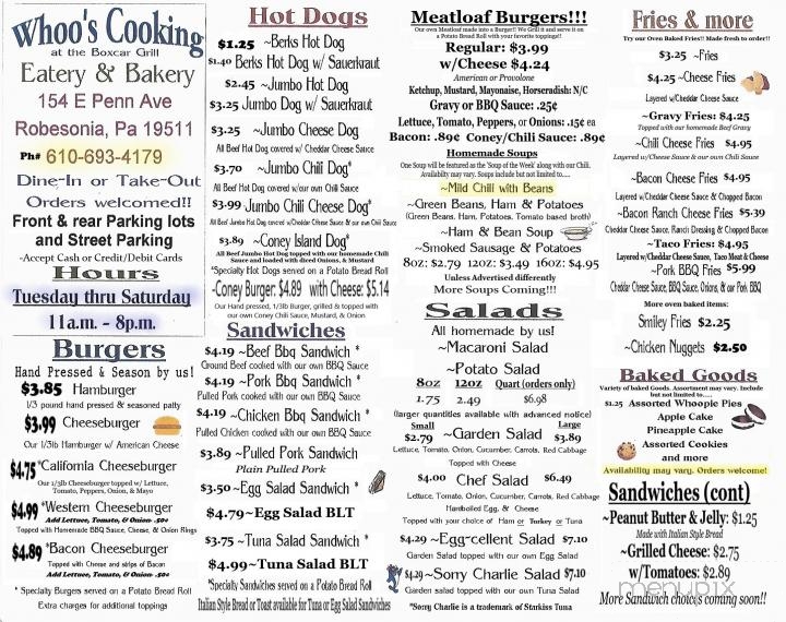 Whoo's Cooking at the Boxcar Grill - Robesonia, PA
