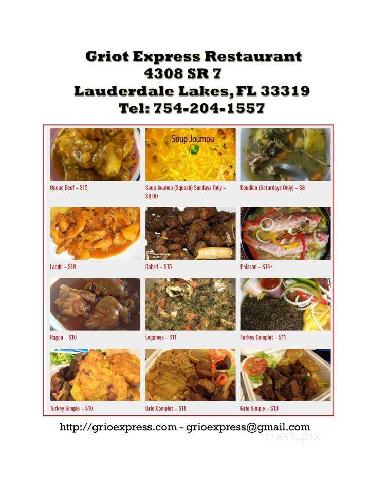 Grio Express - Lauderdale Lakes, FL menu_pic