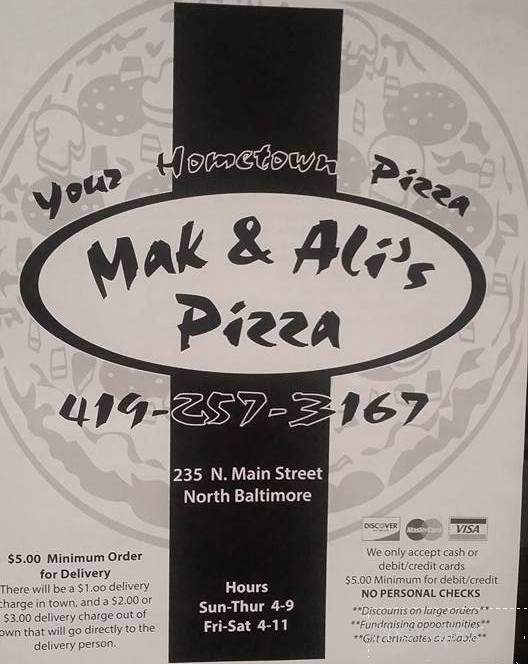 Mark & Ali's Pizza - North Baltimore, OH menu_pic