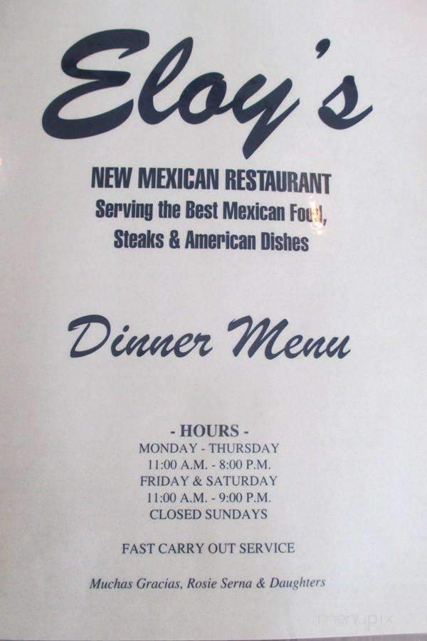 Eloy's Mexican Restaurant - Albuquerque, NM menu_pic