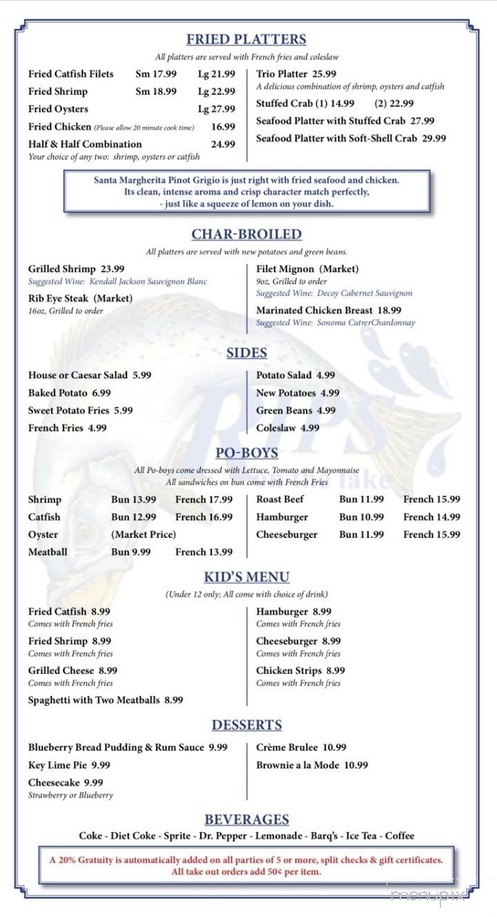Rips On The Lake - Mandeville, LA menu_pic