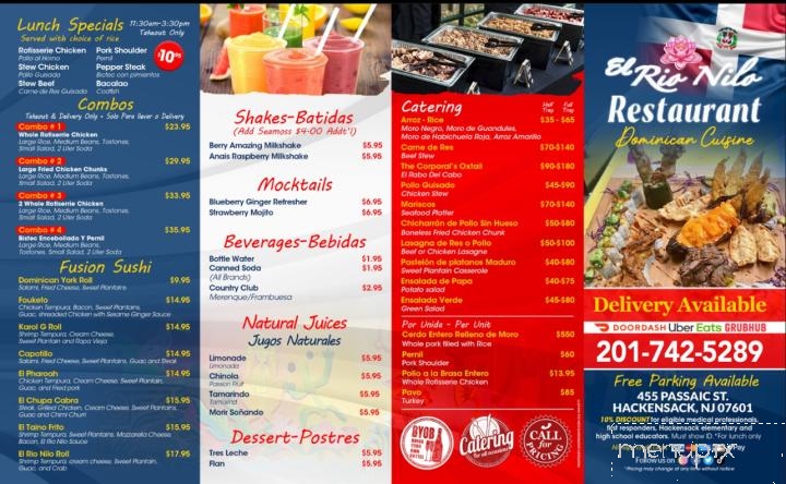 El Rio Nilo - Hackensack, NJ menu_pic