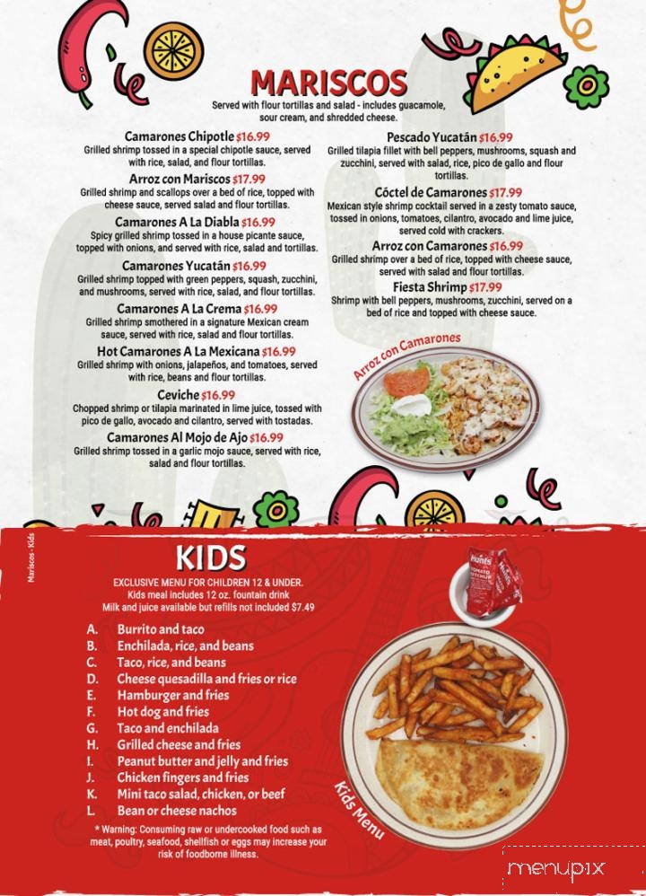 Fiesta Mexicana Cary - Raleigh, NC menu_pic