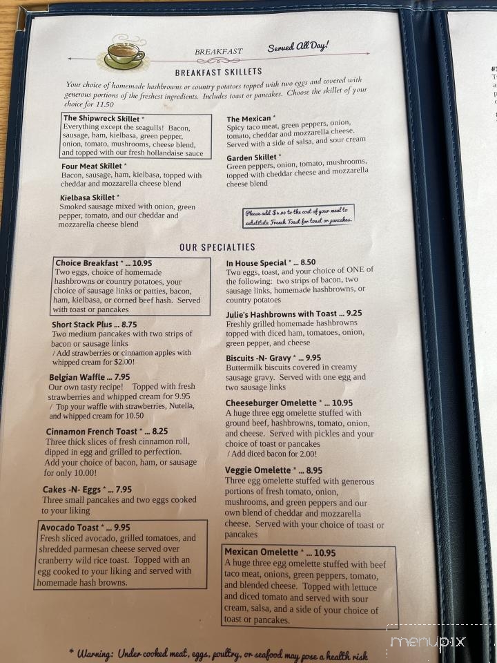 Julie's Family Restaurant - Superior, WI menu_pic