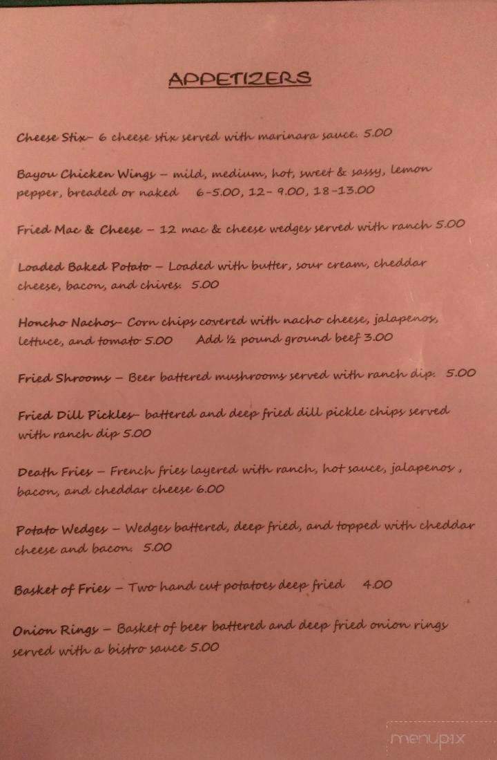 Bayous - Albany, GA menu_pic