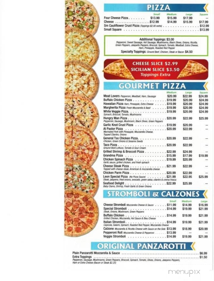 Leon Pizzeria - Bellmawr, NJ menu_pic
