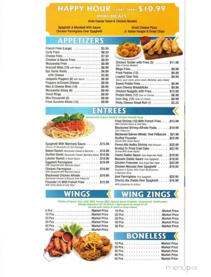 Leon Pizzeria - Bellmawr, NJ menu_pic