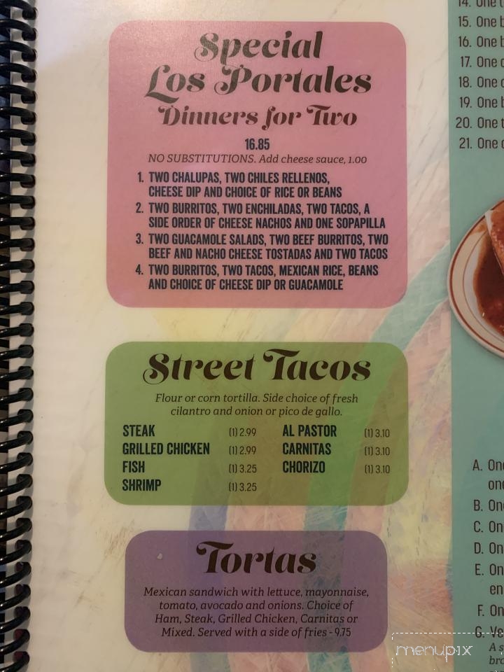Los Portales Mexican Restaurant - Benton, KY menu_pic