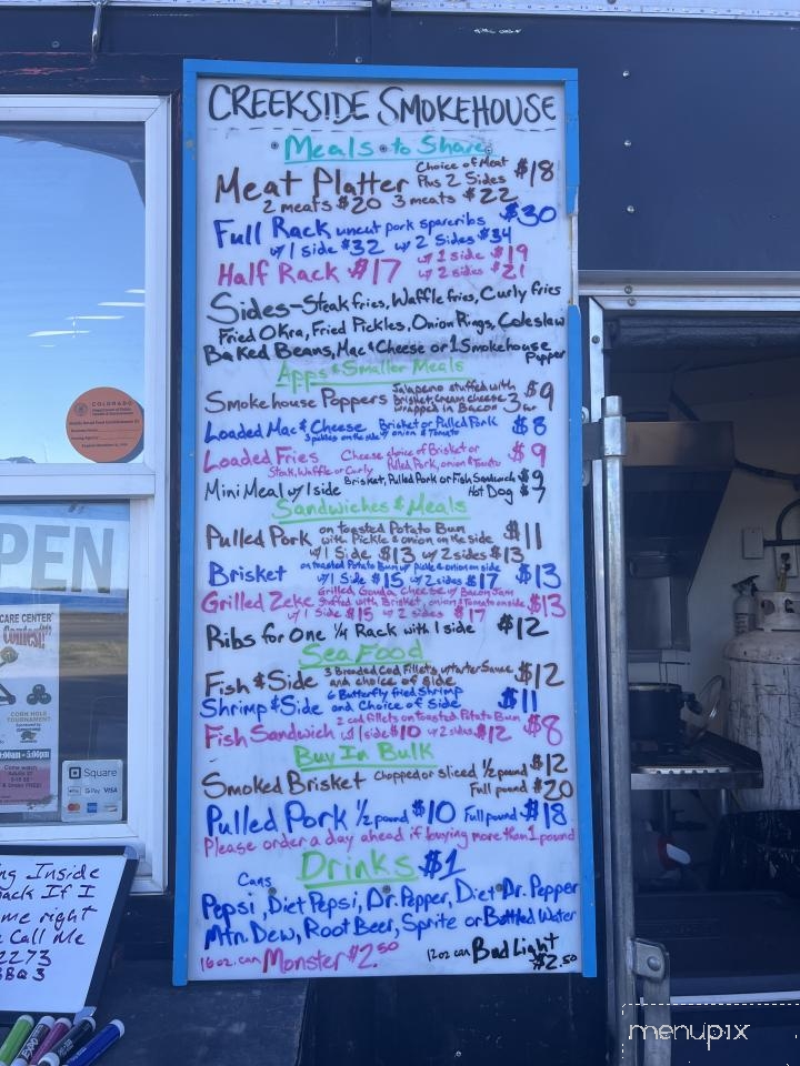 Creekside Smokehouse - La Junta, CO menu_pic