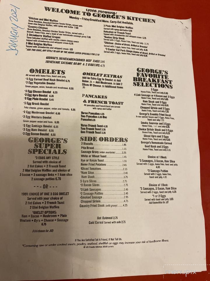 George's Kitchen - Cleveland, OH menu_pic