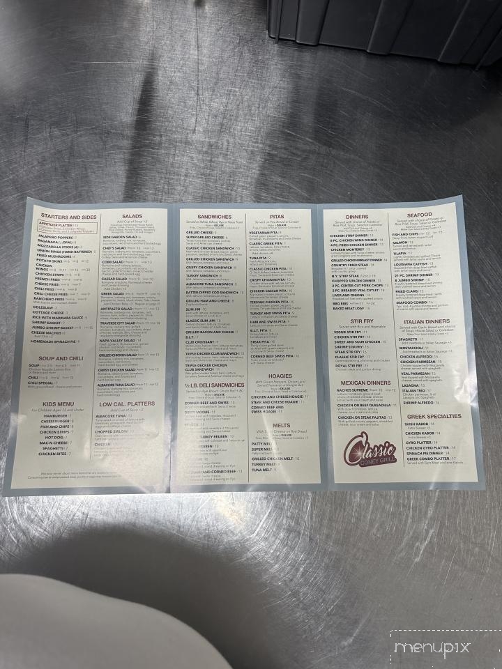 Classic Coney Grill - Hazel Park, MI menu_pic