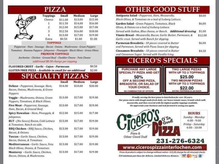 Cicero's Pizza Parlor - Interlochen, MI