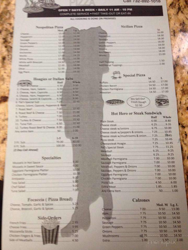 Pat's Pizza - Point Pleasant, NJ menu_pic