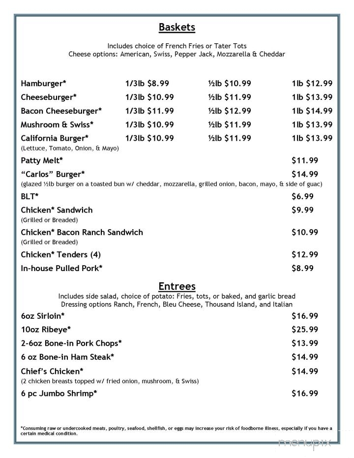 Pickwick Inn - Winona, MN menu_pic
