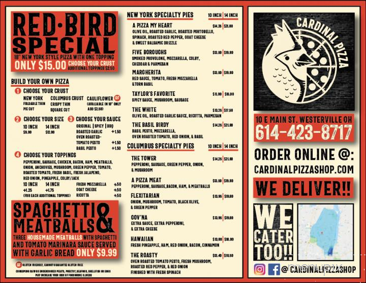 Cardinal Pizza - Westerville, OH menu_pic