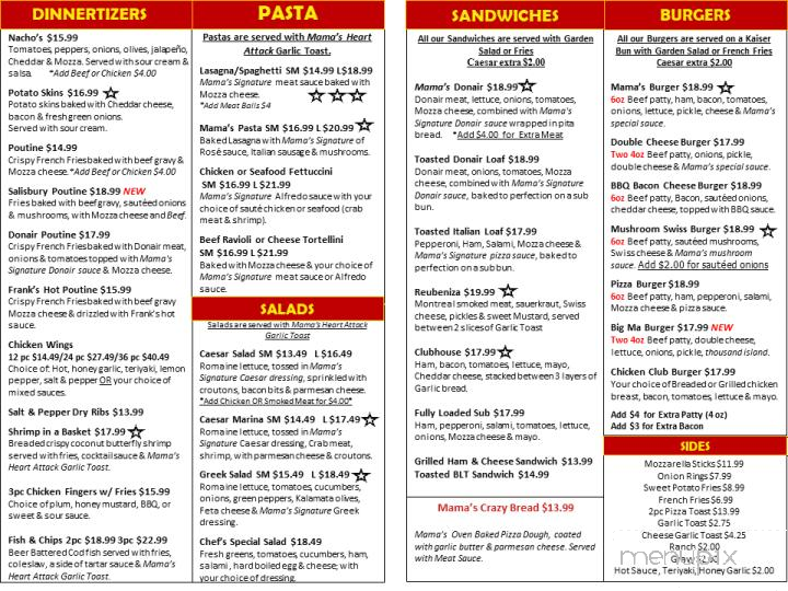 Mama's Restaurant - Okotoks, AB menu_pic