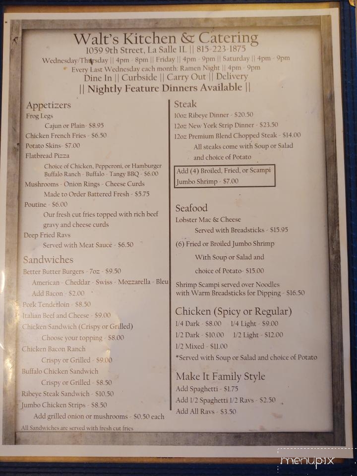 Walt's Tavern - La Salle, IL menu_pic