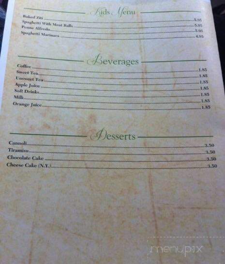 Anthony's Italian Restaurant - Whiteville, NC menu_pic