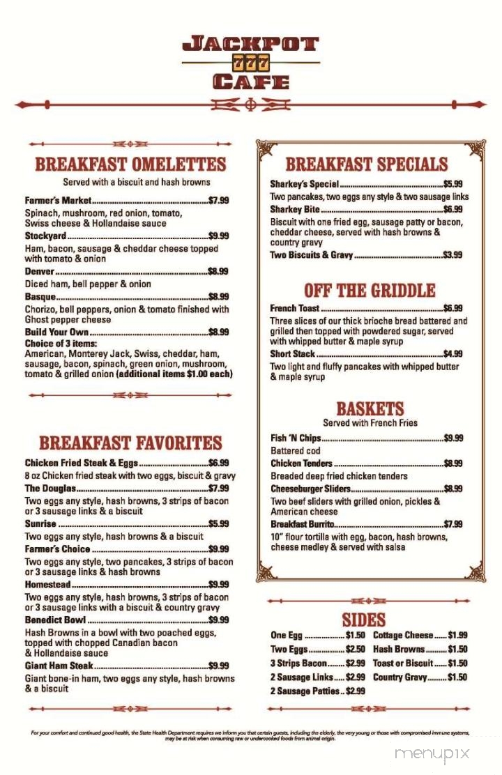 Sharkey's Casino - Gardnerville, NV menu_pic
