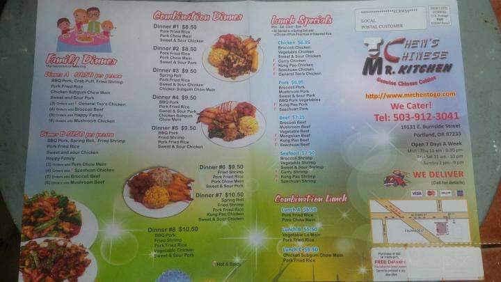 Mr. Chen's Chinese Kitchen - portland, OR menu_pic